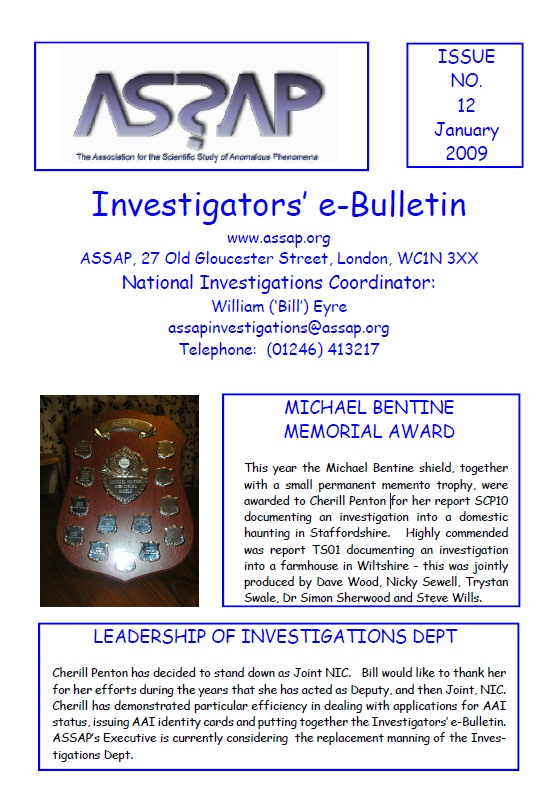 ASSAP Investigators Bulletin Issue 12