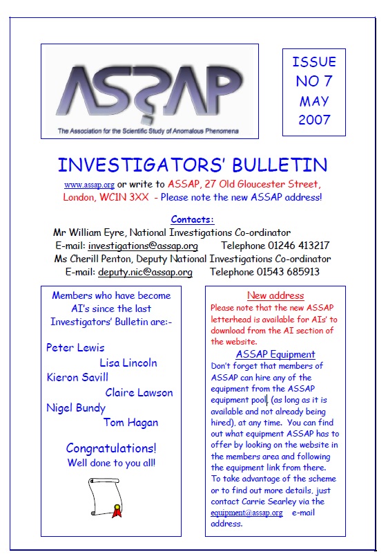 ASSAP Investigators Bulletin Issue 7
