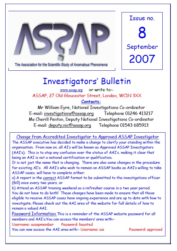 ASSAP Investigators Bulletin Issue 8