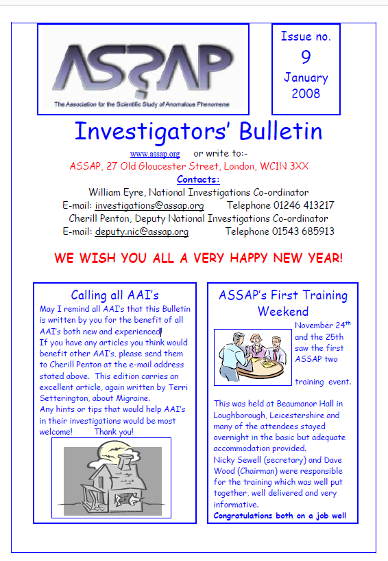 ASSAP Investigators Bulletin Issue 9